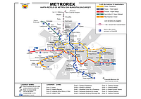 Harta rețelei de metrou din București, conform Metrorex, în 2023