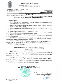 Document PDF cu Hotărărea Consiliului Local al Sectorului 5 nr. 248 din 21.12.2023, în care se anunță reamenajarea parcului Pecineaga.