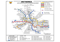 Harta rețelei de metrou din București, conform Metrorex.