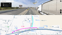 Captură de ecran de pe Google Maps, reprezentând o imagine cu pasajul suprateran de la intersecția Drumul între Tarlale cu bulevardul Theodor Pallady, din București. Imaginea este realizată cum vii dinspre A2 spre București. Imagine din septembrie 2023.