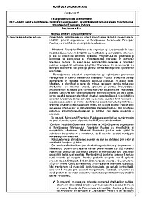 HOTĂRÂRE pentru modificarea Hotărârii Guvernului nr. 34/2009 privind organizarea şi funcţionarea Ministerului Finanțelor Publice