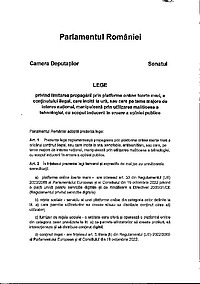 Document PDF de pe portalul senat.ro, ce reprezintă forma inițială pentru poriectul de lege L96/2025.
