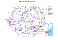 Document PDF ce reprezintă harta generală a rețelei de căi ferate din România, în anul 2025, conform datelor de pe website-ul cfr.ro.