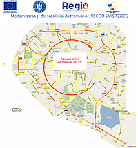 Captură de ecran pentru pagina web dedicată proiectului 100tramvaie.pmb.ro, proiect al Primăriei Capitalei, care include și modernizarea liniilor de tramvai 1 și 10 care se află pe Șoseaua Olteniței.