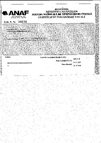 Document PDF cu certificatul de înregistrare fiscală a Asociației Zero Minciuni.