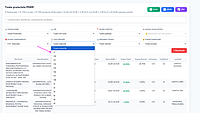 Captură de ecran pentru pagina web 'Tablou de bord PNRR', în care am selectat 'Vizualizare pe componente: Educație' și am filtrat tabelul 'Toate proiectele PNRR' după 'Cod măsură' dar nu am găsit nicio opțiune I7, semn că investiția I7 nu se află în baza de date.
