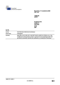 Document PDF publicat de Ministerul Investițiilor și Proiectelor Europene în noiembrie 2025, reprezentând Anexa la Decizia de punere în aplicare a Consiliului, pentru versiunea 3 a PNRR-ului României.